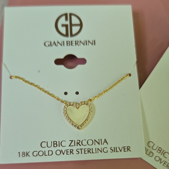 Giani Bernini Gold Heart Necklace and Earrings Set Comes With Pink Notebook - Picture 2 of 6